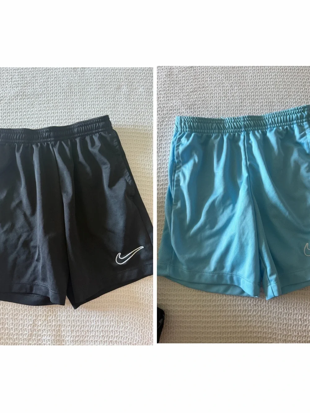 Nike Kids' Athletic Shorts in Black and Light Blue